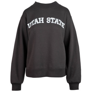women's utah state bandana brown mockneck sweatshirt